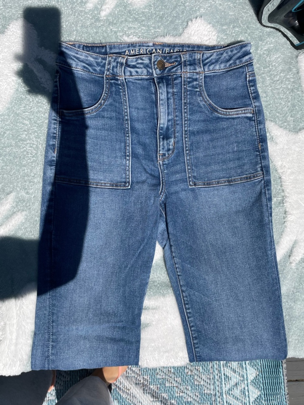 American Eagle Outfitters Curvy High Rise Flare Women’s Medium Blue Denim Jeans